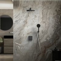 Душевая система Vincea Inspire с термостатом Черная матовая арт-VSFW-3I21T2MB — фото 2, Встраиваемые душевые комплекты