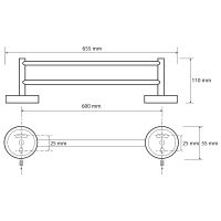 Товар: Полотенцедержатель Bemeta Dark двойной Черный арт-104204050 - фото 2 Полотенцедержатель Bemeta Dark двойной Черный арт-104204050 — фото 2, Полотенцедержатели