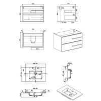 Тумба с раковиной Parly Spa Bella 70 10142 подвесная Белая глянцевая арт-Bella70 — фото 7, Тумбы с раковиной
