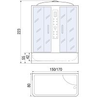 Душевой бокс River Dunay 150x80 ТН с поддоном арт-10000001288 — фото 8, Душевые боксы