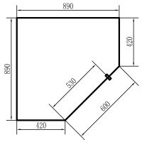 Душевой уголок Berges Solo Т 90х90 профиль Хром сильвер стекло прозрачное арт-061105 — фото 4, Душевые уголки трапеция