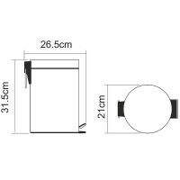 Ведро для мусора WasserKRAFT Хром арт-K-635 — фото 4, Мусорные ведра