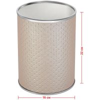 Ведро для мусора Geralis Punto Бежевое, кант Хром, 3 л арт-M-PLH-B — фото 2, Мусорные ведра