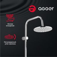 Душевая система Agger Thermo с термостатом Хром арт-A2493500 — фото 2, Душевые стойки