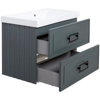 Тумба под раковину La Fenice Cubo 80 подвесная Серая матовая арт-FNC-01-CUB-G-80-2 — фото 3, Тумбы под раковину