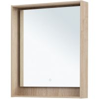 Зеркало Aquanet Милан 70 с подсветкой Дуб светлый с сенсорным выключателем арт-336404 — фото 2, Зеркала в ванную комнату