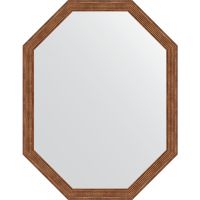 Зеркало Evoform Octagon 69x89 в багетной раме - Сухой тростник 51 мм арт-BY 7016 — фото 1, Зеркала в ванную комнату