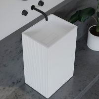 Раковина Abber Stein 50 Белая матовая арт-AS2503-H — фото 2, Раковины напольные