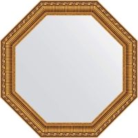Зеркало Evoform Octagon 55х55 в багетной раме - Золотой акведук 61 мм арт-BY 3983 — фото 1, Зеркала в ванную комнату