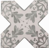 Керамогранит Cevica Beсolors Cross Dec. Stencil Grey 13,25х13,25 см арт-CV67382 — фото 1, Керамогранит