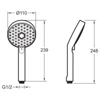 Ручной душ Jacob Delafon Awaken Черный матовый арт-E72415-BL — фото 3, Лейки для душа