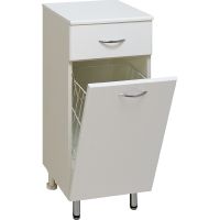 Тумба Runo Эконом 30 с бельевой корзиной Белая арт-00000000112 — фото 1, Комоды и тумбы для ванной комнаты