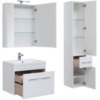 Комплект мебели для ванной Aquanet Августа 75 подвесной Белый арт-225246 — фото 7, Комплекты мебели для ванной