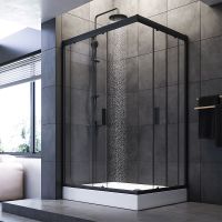 Душевой уголок AM.PM Gem 120х90 профиль Черный матовый стекло прозрачное арт-W90G-404-120290-BT — фото 2, Прямоугольные душевые уголки