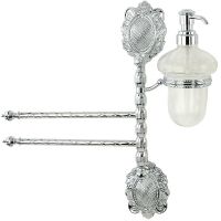 Полотенцедержатель с дозатором для жидкого мыла Migliore Cleopatra поворотный Хром арт-16674 — фото 2, Полотенцедержатели