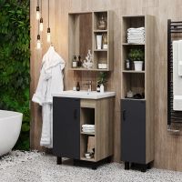 Тумба под раковину Onika Тимбер 60.01 Серый матовый Дуб сонома арт-106116 — фото 3, Тумбы под раковину