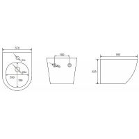 Биде Esbano Garcia подвесное Серое матовое арт-ESVBGARCGM — фото 6, Биде подвесные