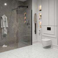 Душевая перегородка Niagara Nova 80 профиль Черный стекло прозрачное арт-NG-683-80BLACK — фото 1, Душевые перегородки