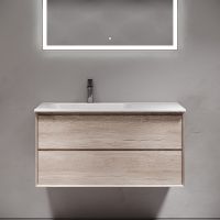 Тумба под раковину Sancos Marmi 2.0 100 L подвесная Дуб галифакс натуральный арт-MR2.0100LEG — фото 4, Тумбы под раковину