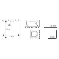 Штора для ванны Ridder Uni 180х240 Кремовая арт-1404091 — фото 3, Шторы для ванной