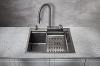 Кухонная мойка Milacio Denia 57 Вороненая сталь арт-MC.77409 — фото 3, Кухонные мойки