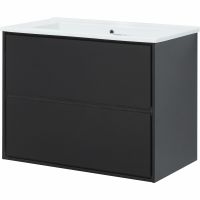 Тумба под раковину Aquanet Милан 85 подвесная Черный глянец арт-316703 — фото 3, Тумбы под раковину