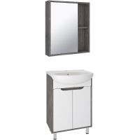 Тумба под раковину Runo Эко 50 Железный камень Белая арт-00-00001337 — фото 2, Тумбы под раковину