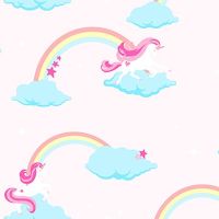 Обои детские Andrea Rossi Kids Land Винил на флизелине (1,06*10,05) Розовый, Животные арт-54274-2 — фото 1, Обои для стен