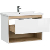 Тумба под раковину Cersanit Louna 80 подвесная Белая арт-64071 — фото 4, Тумбы под раковину