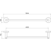 Полотенцедержатель Aquatek Европа Черный матовый арт-AQ4120MB — фото 2, Полотенцедержатели