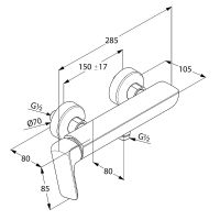 Смеситель для душа Kludi Ameo Хром арт-416750575 — фото 8, Смеситель для душа