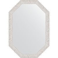 Зеркало Evoform Octagon 48x68 в багетной раме - Чеканка белая 46 мм арт-BY 7001 — фото 1, Зеркала в ванную комнату