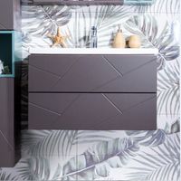 Тумба под раковину Бриклаер Кристалл 80 подвесная Софт Графит Ясень Анкор темный арт-4627125414534 — фото 2, Тумбы под раковину