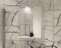 Зеркало со шкафом Corozo Элегия ретро 60 Белое без подсветки арт-SD-00000006 — фото 2, Зеркальные шкафы в ванную