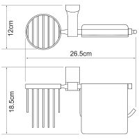 Держатель туалетной бумаги и освежителя воздуха WasserKRAFT Leine с крышкой Хром арт-K-5059W — фото 3, Держатели туалетной бумаги