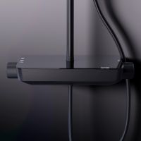 Душевая система Damixa Scandinavian Pure с термостатом Черная матовая арт-936750300 — фото 5, Душевые стойки