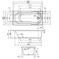Фронтальная панель для ванны AM.PM X-Joy 150 Белая арт-W88A-150-070W-P — фото 4, Экраны для ванн