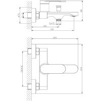 Смеситель для ванны Orange Vesper Черный матовый арт-M10-100b — фото 2, Смеситель для ванны