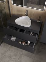 Тумба с раковиной Orange Line 100 подвесная Графит матовый арт-Li-100TugMDF+B07-500W — фото 4, Тумбы с раковиной