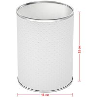 Ведро для мусора Geralis Punto Белое, кант Хром, 3 л арт-M-PWH-B — фото 2, Мусорные ведра