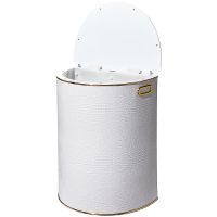 Корзина для белья Geralis Croco Белая, кант Золото, полукруглая арт-KWG-O — фото 2, Корзины для белья