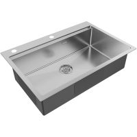 Товар: Кухонная мойка Paulmark Kroner-Pro 75 Брашированная сталь арт-PM707551-BS - фото 2 Кухонная мойка Paulmark Kroner-Pro 75 Брашированная сталь арт-PM707551-BS — фото 2, Кухонные мойки