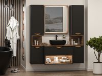 Тумба под раковину Brevita Bergen 80 подвесная Черная матовая Дуб Галифакс олово арт-BER-07080-19-02-1Я — фото 12, Тумбы под раковину