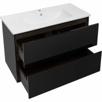 Тумба под раковину Aquanet Милан 100 подвесная Черный глянец арт-269299 — фото 3, Тумбы под раковину