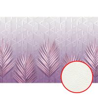Фреска Ortograf Forma 32602 Фактура флок FLK Флизелин (4*2,7) Белый/Сиреневый, Геометрия/Листья арт-32602 (флок FLK) — фото 1, Фрески