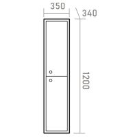 Шкаф пенал Brevita 50 Shades of Grey Кристиан 35 R подвесной Черный матовый Серый матовый арт-Кри-05035-01-01П — фото 7, Пеналы для ванной комнаты