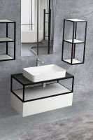 Тумба Cezares Cadro 70 подвесная Bianco Ghiaccio арт-CADRO-70-1C-SO-BG-BLUM — фото 3, Комоды и тумбы для ванной комнаты