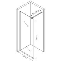 Душевая перегородка Berges Sky Black 110х200 профиль Черный матовый стекло тонированное арт-064027 — фото 7, Душевые перегородки