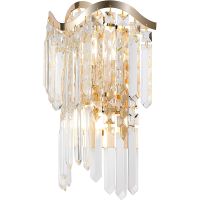 Настенный светильник Maytoni Diamant Crystal Gracia Прозрачный Золото арт-DIA201WL-02G — фото 2, Бра