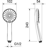 Ручной душ Aquatek Бетта 100 3 jet Хром арт-AQ2009CR — фото 2, Лейки для душа